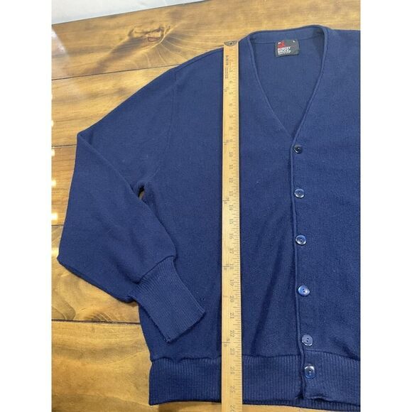 Vtg Robert Bruce Men's Cardigan Button Front Sweater Blue Size Large - Picture 3 of 6